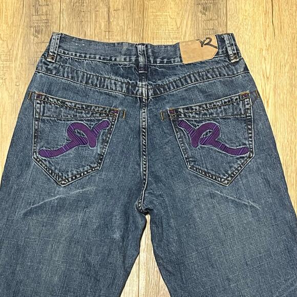Vtg 90s Y2K Rocawear Baggy Jeans 34x32 Logo Embroidered Big Pockets Goth Skater - Picture 5 of 11